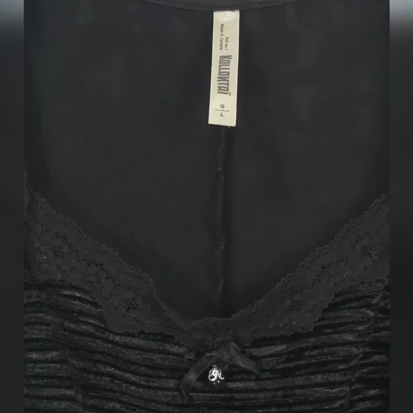 Kollontai Gothic Lolita Lace & Mesh Mini Dress Velvet Back Size L - Picture 3 of 9